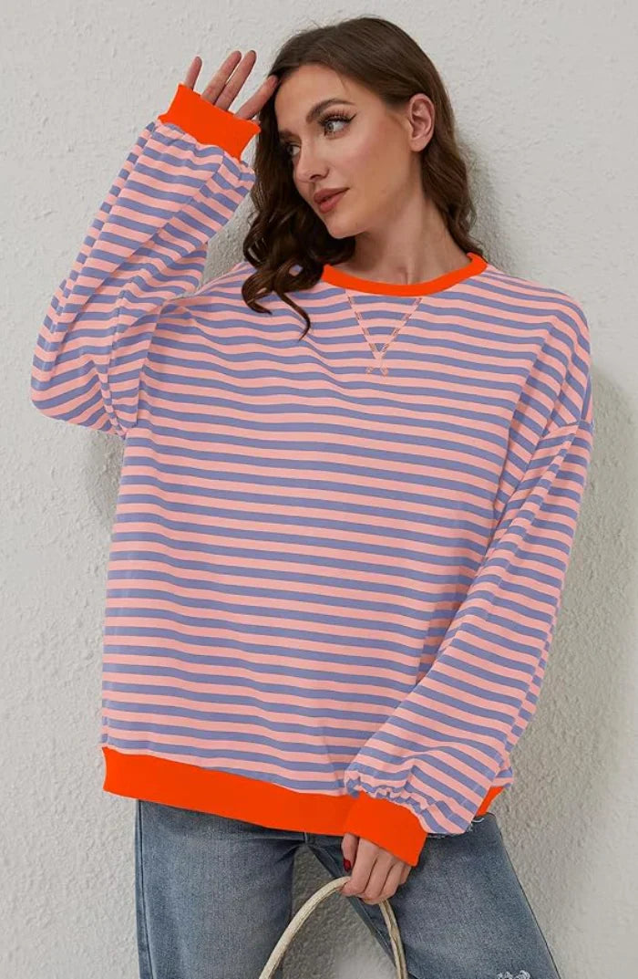 Ellie | Gestreifter Oversized-Pullover