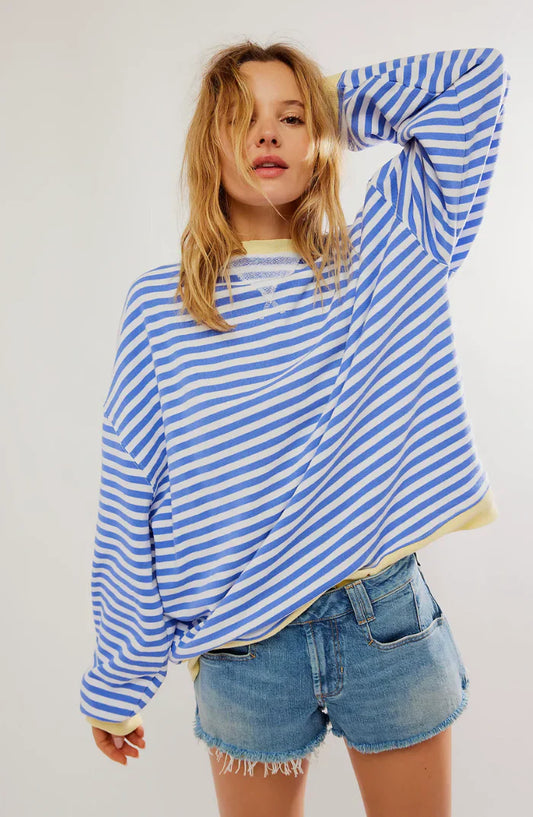 Ellie | Gestreifter Oversized-Pullover