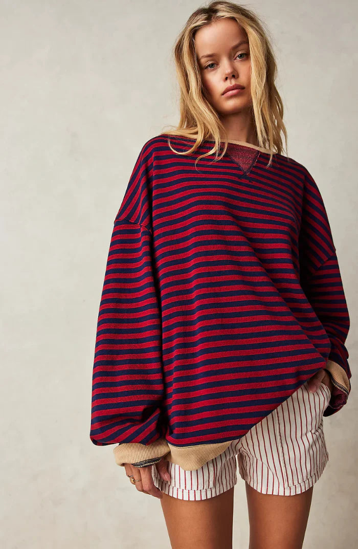 Ellie | Gestreifter Oversized-Pullover