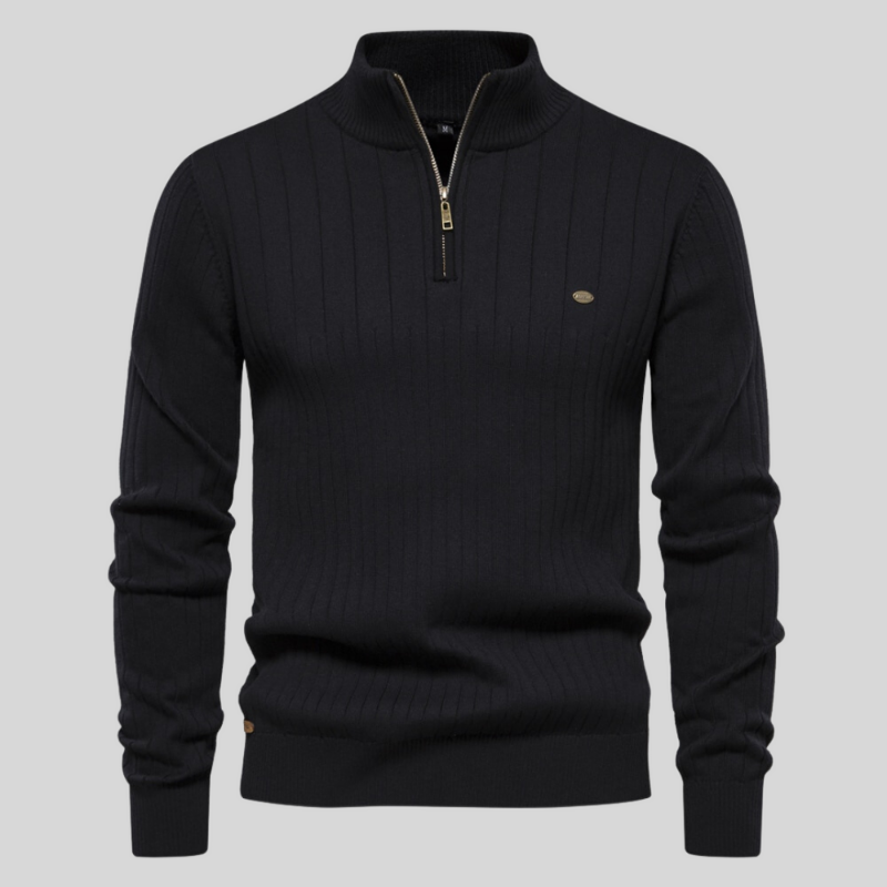 Alvis | Muscle Fit Lässig gerippter Pullover