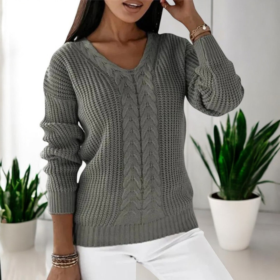 Thea | Eleganter Zopfmuster-Pullover