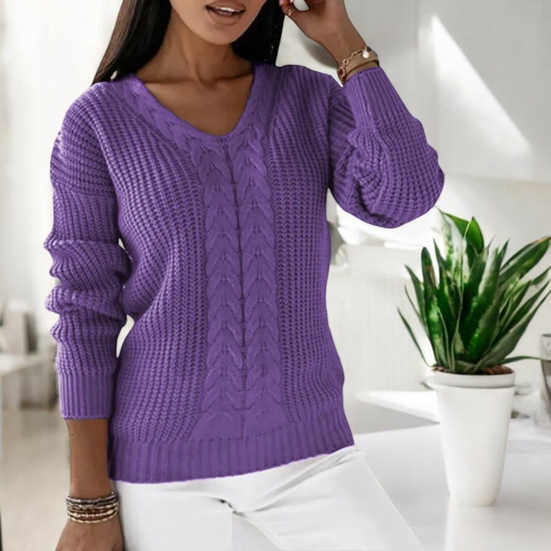 Thea | Eleganter Zopfmuster-Pullover