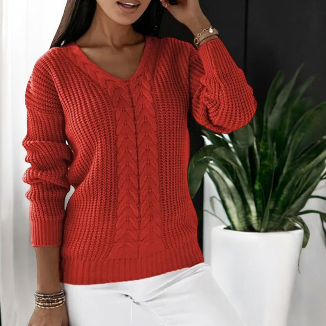 Thea | Eleganter Zopfmuster-Pullover